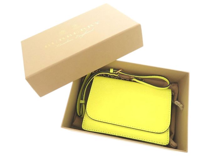 Borsa a tracolla Burberry in pelle giallo neon - vista 2