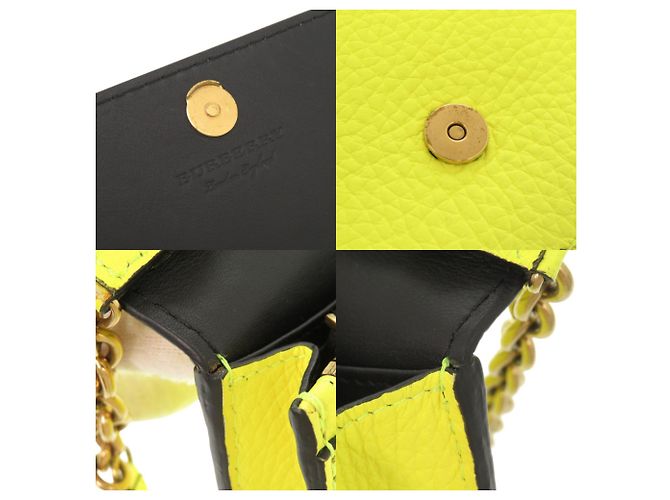 Borsa a tracolla Burberry in pelle giallo neon - vista 9