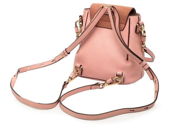 Chloé Chloe Faye Zaino/Borsa 2-Way in pelle scamosciata rosa - vista 2