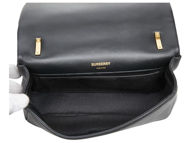 Borsa a tracolla matelassé con catena Burberry TB Laura Nero - vista 11