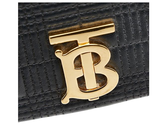 Borsa a tracolla matelassé con catena Burberry TB Laura Nero - vista 8