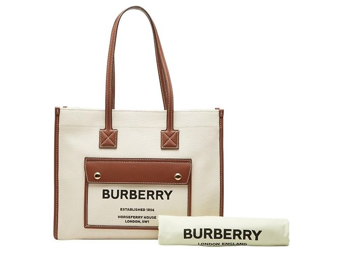 Burberry Small Freya Tote Bag Braun Roh - Ansicht 12