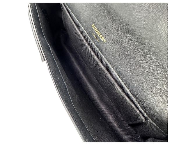 BURBERRY Laura Small Bicolor gesteppte Schultertasche mit Kette Schwarz Weiß - Ansicht 12