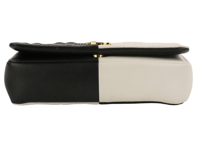 BURBERRY Laura Small Bicolor gesteppte Schultertasche mit Kette Schwarz Weiß - Ansicht 7