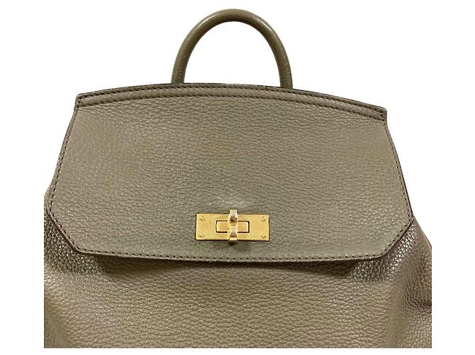 Sac à dos en cuir BALLY Bahira Turnlock Gris - vue 8