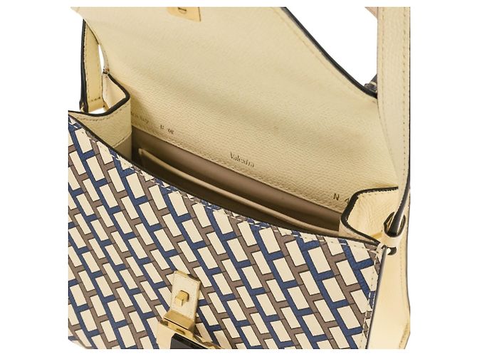 Valextra Iside Mini Borsa a tracolla/Borsa a mano 2-Way Bianco Multicolore - vista 9