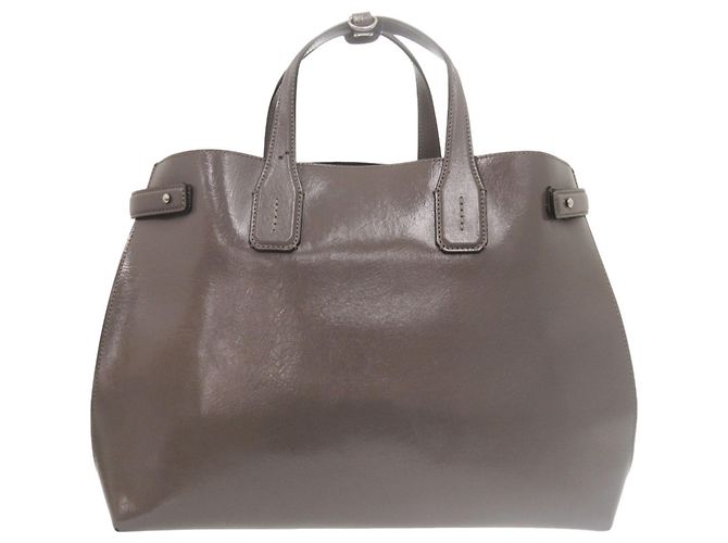 Borsa a tracolla Burberry 2-Way Soft Banner in pelle verniciata Marrone - vista 3
