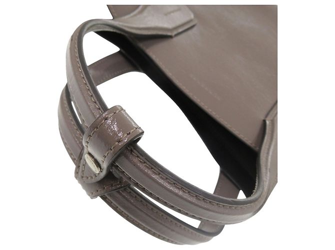 Borsa a tracolla Burberry 2-Way Soft Banner in pelle verniciata Marrone - vista 9