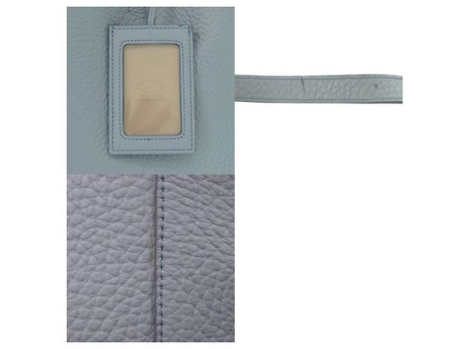 Borsa Tote Tod's in pelle grana blu-grigio Marrone - vista 10
