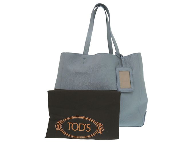 Borsa Tote Tod's in pelle grana blu-grigio Marrone - vista 2