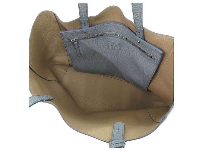 Borsa Tote Tod's in pelle grana blu-grigio Marrone - vista 5