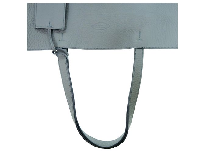 Borsa Tote Tod's in pelle grana blu-grigio Marrone - vista 7