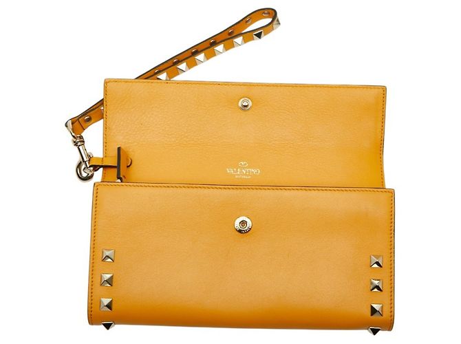 Cartera larga Valentino de piel amarilla Amarillo - vista 7