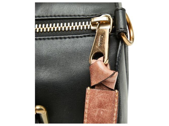 Bolsa de Ombro Chloé Mini Boston Preto - vista 8