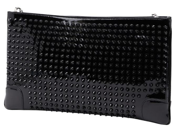 Borsa a tracolla con catena Christian Louboutin Spike Stud Rubiposh Nero - vista 2