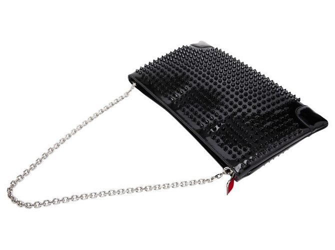 Borsa a tracolla con catena Christian Louboutin Spike Stud Rubiposh Nero - vista 6