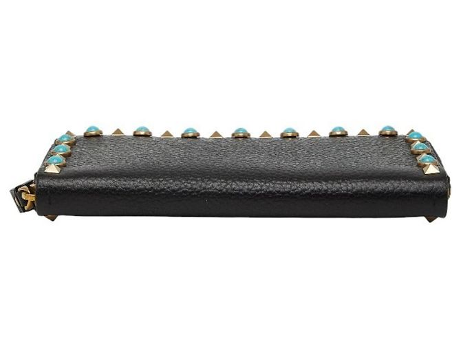 Cartera larga con cremallera redonda Valentino Rockstud Negro - vista 3