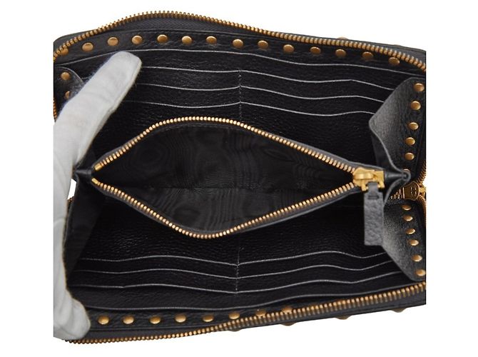 Cartera larga con cremallera redonda Valentino Rockstud Negro - vista 6