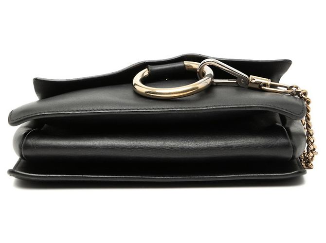 Borsa a tracolla Chloé Faye in pelle nera Nero - vista 3