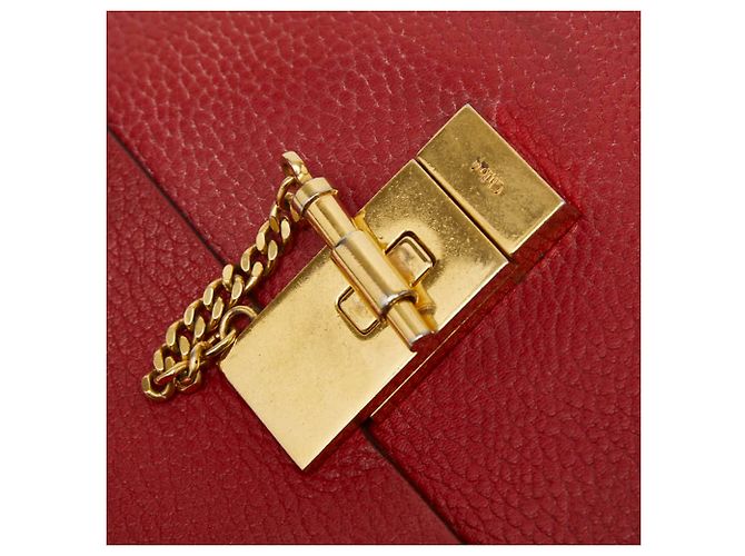 Bolso bandolera de cadena Chloé Drew Roja - vista 10