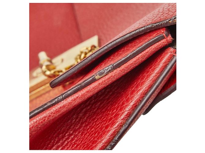 Bolso bandolera de cadena Chloé Drew Roja - vista 8