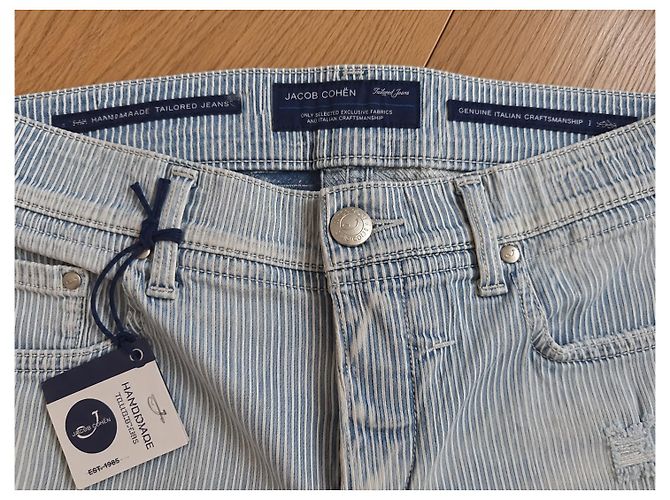 Jacob Cohen Vaqueros Jacob Cohën Kimberly Slim COMF Rayas Azules - T27 Blanco - vista 4