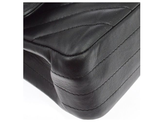 Chanel Classic Double Flap Quilted Lambskin Medium Nero - vista 4