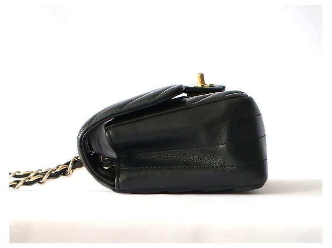 Chanel Shoulder Suede Patchwork Medium Negro - vista 4
