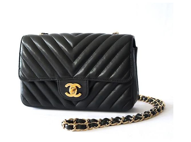Chanel Shoulder Suede Patchwork Medium Negro - vista 6