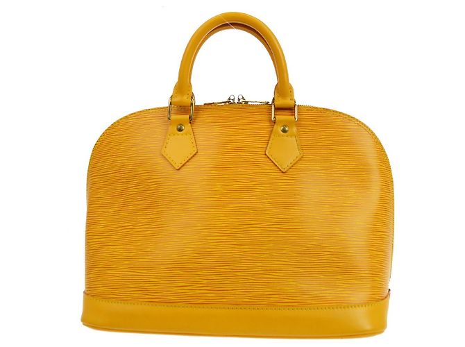Borsa Louis Vuitton Alma in pelle Epi PM Giallo - vista 2