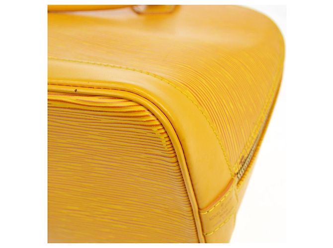 Borsa Louis Vuitton Alma in pelle Epi PM Giallo - vista 7