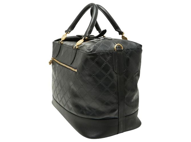 Bolso Tote Boston Versace Sunburst Greca Negro Dorado - vista 2