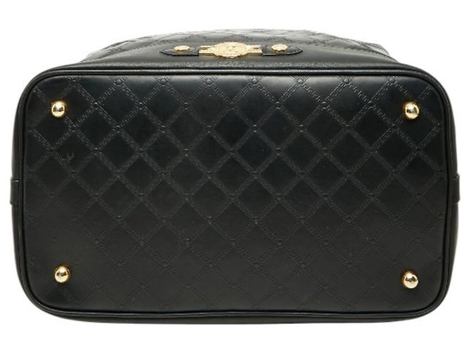 Bolso Tote Boston Versace Sunburst Greca Negro Dorado - vista 3