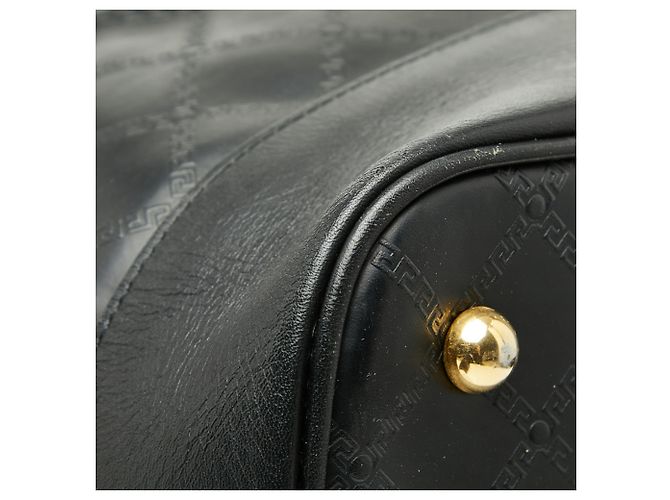 Bolso Tote Boston Versace Sunburst Greca Negro Dorado - vista 4
