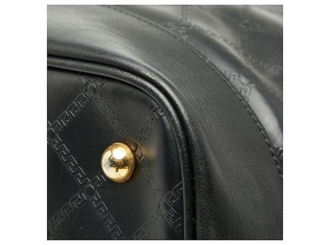 Bolso Tote Boston Versace Sunburst Greca Negro Dorado - vista 5