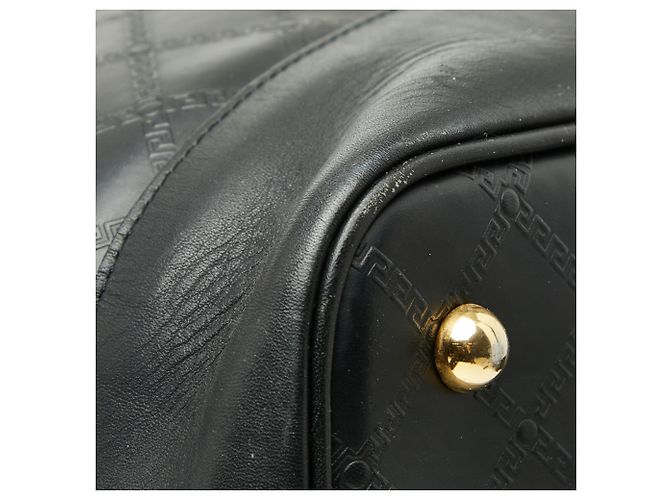 Bolso Tote Boston Versace Sunburst Greca Negro Dorado - vista 6