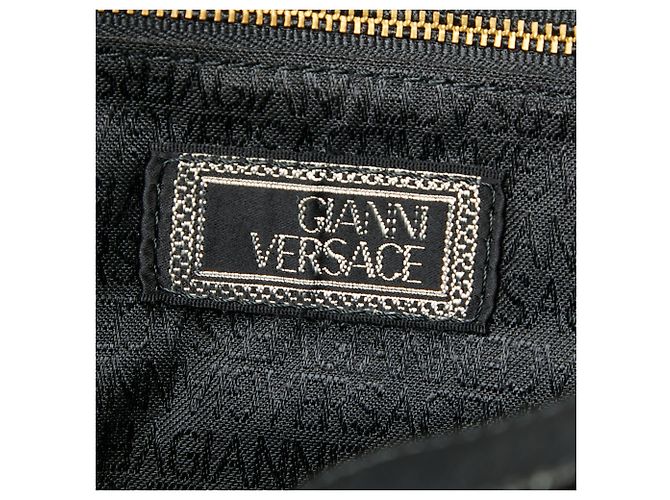 Bolso Tote Boston Versace Sunburst Greca Negro Dorado - vista 8