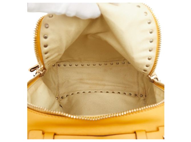 Zaino Valentino Rockstud in pelle Yellow Gold D'oro - Ansicht 12