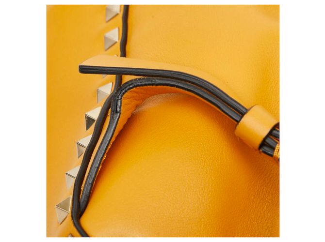 Zaino Valentino Rockstud in pelle Yellow Gold D'oro - Ansicht 9