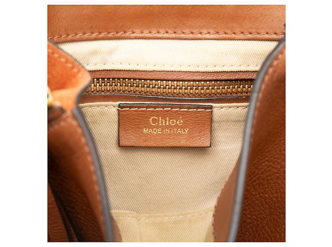 Zaino Chloé Chloe Faye in pelle e camoscio marrone - vista 5