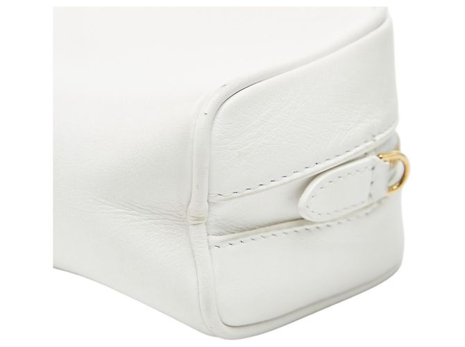 Borsa a tracolla pouch Burberry Micro Leather Cube Bianco - vista 5