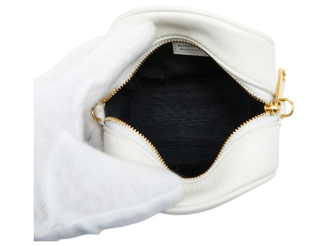 Borsa a tracolla pouch Burberry Micro Leather Cube Bianco - vista 6