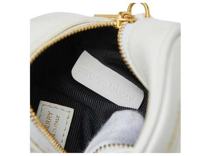 Borsa a tracolla pouch Burberry Micro Leather Cube Bianco - vista 8