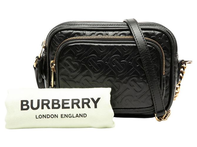 Borsa a tracolla con catena Burberry TB Logo Nero - vista 7