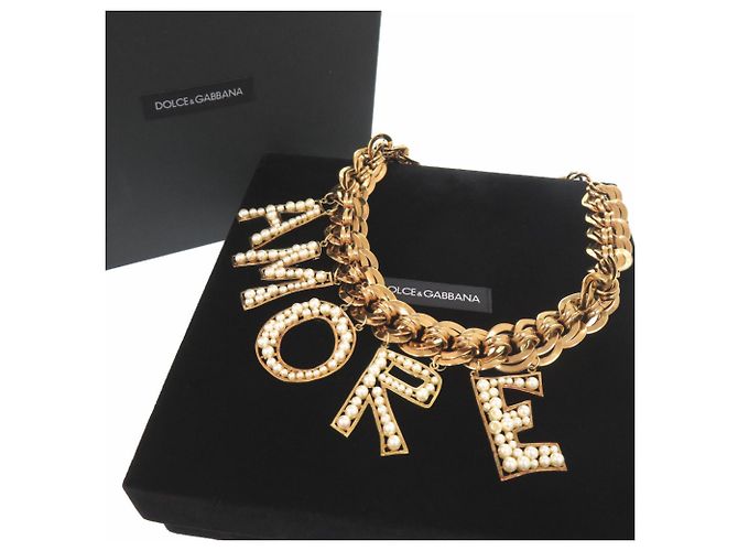 Dolce & Gabbana AMORE Perlenkette Golden - Ansicht 2