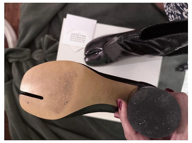 Maison Martin Margiela Maison Margiela Stivaletti Tabi Vernice Nera Nero - vista 5