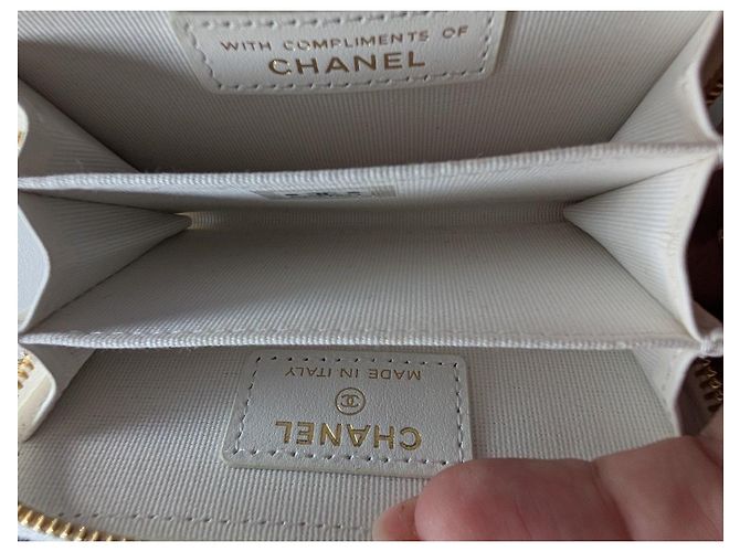 Chanel Tweed Mini Bag Weiß mit Kette - Ansicht 6