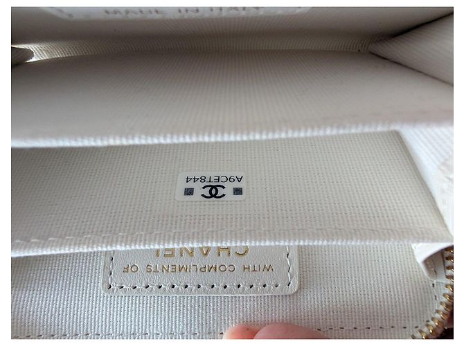 Chanel Tweed Mini Bag Weiß mit Kette - Ansicht 8