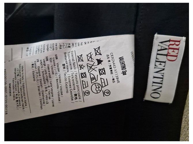 Valentino Saia Justa Preta em Lã e Viscose Preto - vista 2