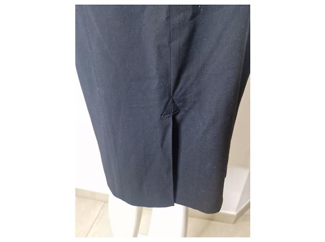 Valentino Saia Justa Preta em Lã e Viscose Preto - vista 7